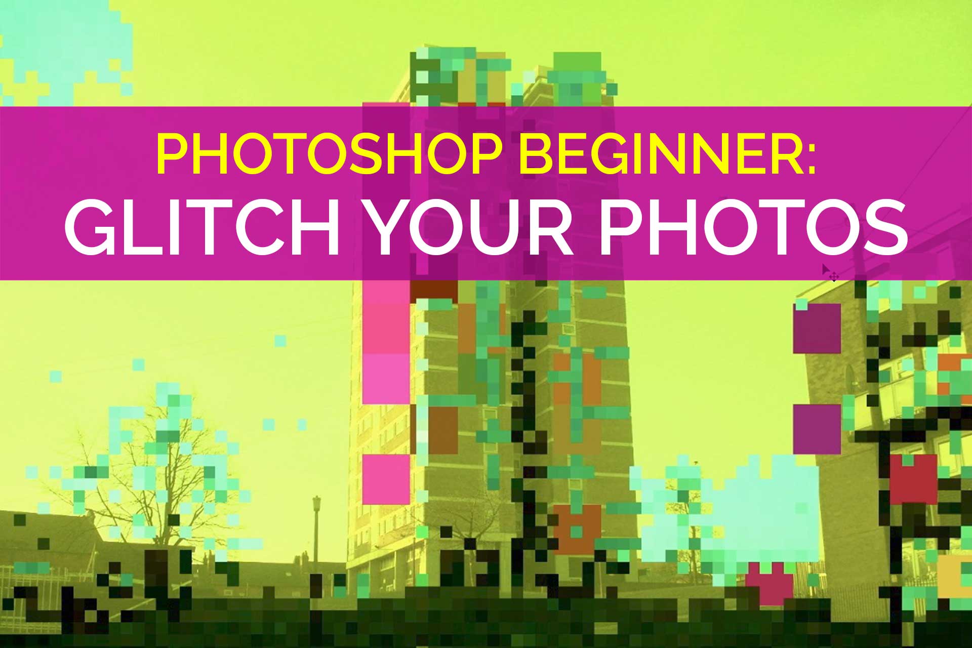 Create Glitch Effects In Photoshop With Selection Resize Colour Adjustment Tools On Skillshare Adobephotoshop Glitch Ben Halsall